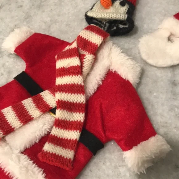 Vintage Christmas Wine Bottle Cover Santa Penguin - Picture 4 of 7